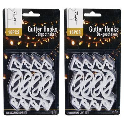 Lichtsnoer ophanghaakjes - 32x st - dakgoot - kerstverlichting ophangen