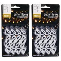 Lichtsnoer ophanghaakjes - 32x st - dakgoot - kerstverlichting ophangen