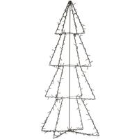 Anna's Collection Verlichte 3D kerstboom - 117 cm - zwart - 190 LED - warm wit