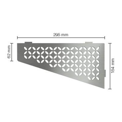 Schluter Shelf-E-S3 planchet - 29.5x15.4x0.5cm - inbouw - Perforatie: Floral - RVS geborsteld ses3d5eb