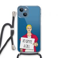 Gimme a call: iPhone 13 mini Transparant Hoesje met koord