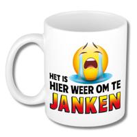 Collega Cadeau Koffiemok - wit - Het is hier weer om te janken - 300 ml - Kantoorhumor serie