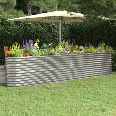 Plantenbak 332x40x68 cm gegalvaniseerd staal zilverkleurig