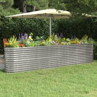 Plantenbak 332x40x68 cm gegalvaniseerd staal zilverkleurig