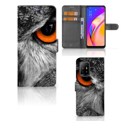 OPPO Reno5 Z | A94 5G | Telefoonhoesje | Met pasjeshouder | Uil
