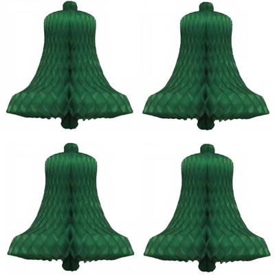 Kerstklok van papier - 12x stuks - groen - 50 cm - Decoratie kerst versiering