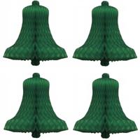 Kerstklok van papier - 12x stuks - groen - 50 cm - Decoratie kerst versiering