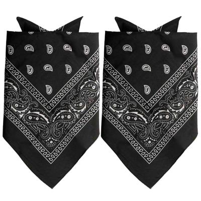 Traditionele bandana - 2x - zwart - 52 x 55 cm
