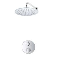 Grohe - Adema Rise Regendoucheset - Inbouw - 1 functie - met Adema Rise hoofddouche 30cm - wandarm 35cm - Grohe Grohtherm inbouwthermostaat - chroom SW236914 sw105953 SW696252 SW720559