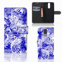 Telefoonhoesje met Naam Huawei Mate 10 Lite Angel Skull Blauw - thumbnail