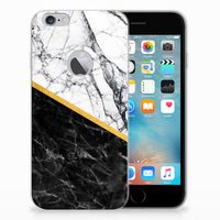Apple iPhone 6 Plus | 6s Plus TPU Siliconen Hoesje Marmer Wit Zwart - Origineel Cadeau Man
