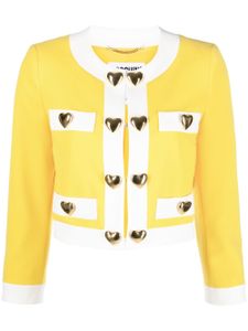 Moschino veste crop à appliqué cœur - Jaune