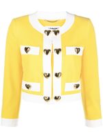 Moschino veste crop à appliqué cœur - Jaune