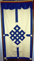 Tibetaans Deurkleed Blauw-Ecru
