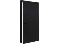 Trendhout Plaatdeur enkel rechtsdraaiend - 93x211,5 cm + kozijn 106,4x218,9 cm - zwart (incl. hang en sluitwerk)- - Hout- Trendhout Trendhout Plaatdeur enkel rechtsdraaiend - 93x211,5 cm + kozijn 106,4x218,9 cm - zwart (incl. hang en sluitwerk)- - Hout- Trendhout