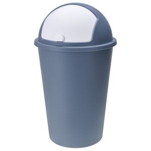 Vuilnisbak/afvalbak/prullenbak blauw met deksel 50 liter