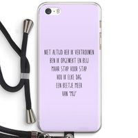 Zelfvertrouwen: iPhone 5 / 5S / SE Transparant Hoesje met koord