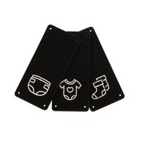 Leren Vouw Label 'Baby Kleding' 30x65mm set van 3 stuks - thumbnail