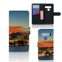 LG G8s Thinq Telefoonhoesje met Pasjes Olifanten - thumbnail