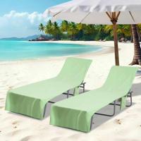 Ligbedhanddoeken 2 pcs Groen 210 x 75 cm Polyester en Polyamide