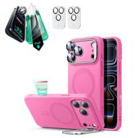 iPhone 17 Pro Max Cloud Soft Magnetic Case (Camera Control, Stash Stand) Armorite Protection Bundle - Rosy Pink