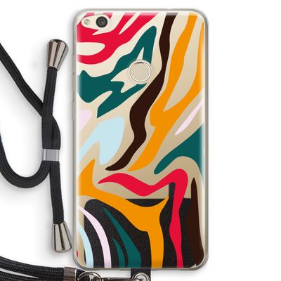 Colored Zebra: Huawei Ascend P8 Lite (2017) Transparant Hoesje met koord