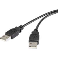 Renkforce USB-kabel USB 2.0 USB-A stekker, USB-A stekker 1.80 m Zwart Vergulde steekcontacten RF-4463037