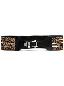 Philipp Plein ceinture à imprimé léopard - Marron