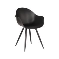 LABEL51 Eetkamerstoel Luca - Zwart - Kunststof - Black Frame