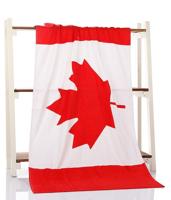 Microfiber Bad handdoek afdrukken strandlaken super zachte badhanddoek grootte: 70 × 140cm (Canadese vlag)