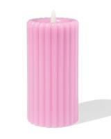 HEMA Led kaars ⌀7.5x15cm ribbel oudroze (oudroze)