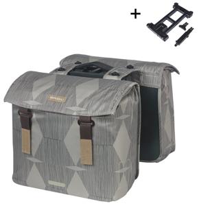 Basil Dubbele fietstas elegance mik 40 - 49 liter - chateau taupe