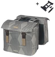 Basil Dubbele fietstas elegance mik 40 - 49 liter - chateau taupe