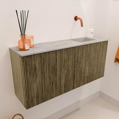Toiletmeubel Mondiaz Joya Dlux | 90 cm | Meubelkleur Dusk | Faye wastafel Glace Wasbak Rechts | Zonder kraangat(en)