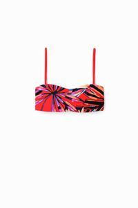 Tropische bandeau bikinitop - ORANGE - S