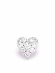 Djula bijou d'oreilles Heart en or blanc 18ct orné de diamants - Argent