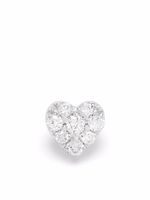 Djula bijou d'oreilles Heart en or blanc 18ct orné de diamants - Argent