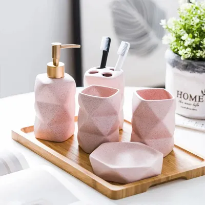 Keramische Badkamer accessoire set | Scandinavische Stijl