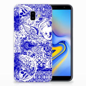 Silicone Back Case Samsung Galaxy J6 Plus (2018) Angel Skull Blauw