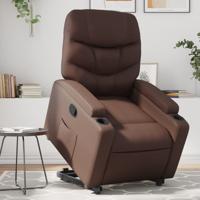 Sta-op-fauteuil verstelbaar kunstleer bruin