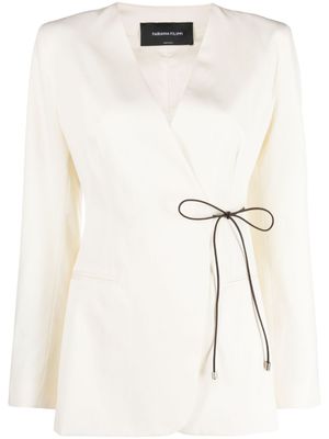 Fabiana Filippi blazer à fermeture décalée - Blanc