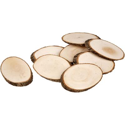 Creativ Company Houten schijf met bast, afm 11x7,5 cm, dikte 8 mm, 12 stuk/ 1 doos