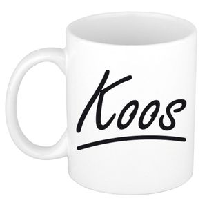 Naam cadeau mok / beker Koos met sierlijke letters 300 ml   -