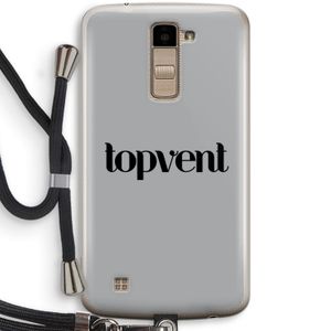 Topvent Grijs Zwart: LG K10 (2016) Transparant Hoesje met koord