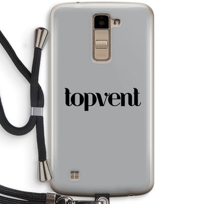 Topvent Grijs Zwart: LG K10 (2016) Transparant Hoesje met koord