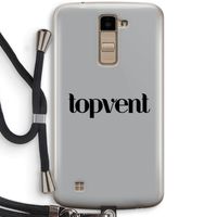 Topvent Grijs Zwart: LG K10 (2016) Transparant Hoesje met koord