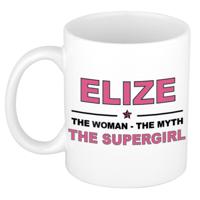Elize cadeau mok - Woman Myth Supergirl - naam koffiemok - 300 ml - collega - moederdag