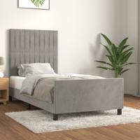 Bedframe zonder matras 80x200 cm fluweel lichtgrijs