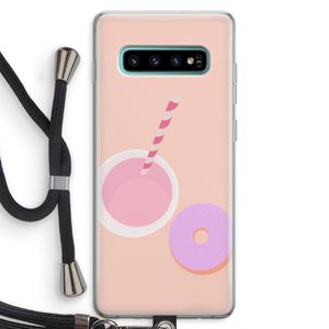 Donut: Samsung Galaxy S10 Plus Transparant Hoesje met koord