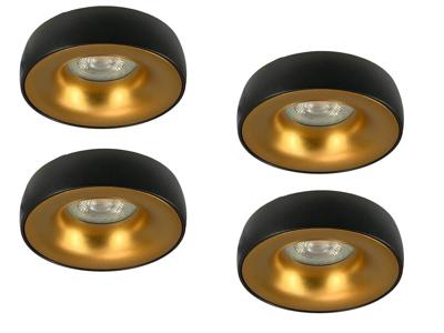 Set van 4 zwart met goudkleur Inbouw Ledspot Samos, 5 Watt